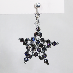 Clips  - Silver brass - Earrings Corvus - Clips  - Silver brass - Laiton argenté